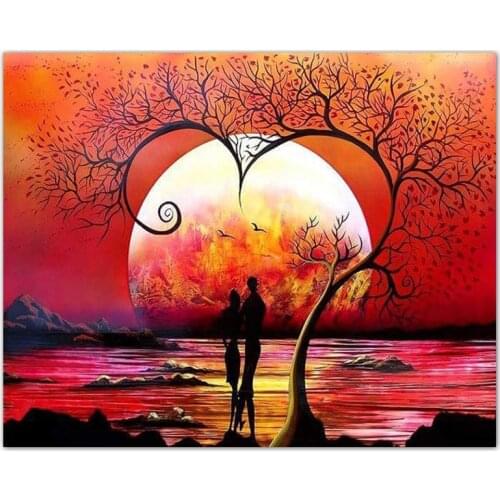 Full square 5D Diamond Painting Love Tree Landscape Diamond Embroidery DIY Full Set Diamond Mosaic Rhinestone Decorations