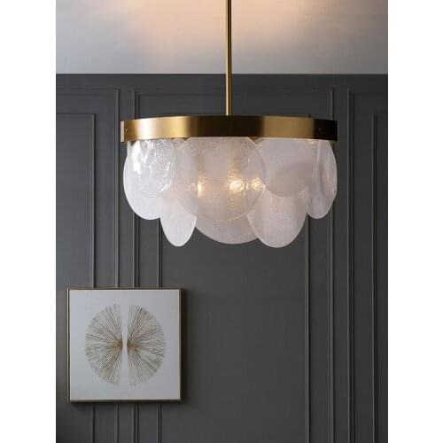 Postmodern wind chime chandelier creative light luxury glass piece lighting warm and romantic living room bedroom chandelier