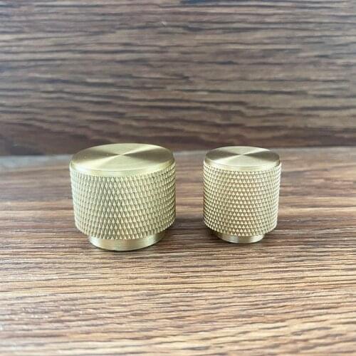 Knurled Brass Cabinet Knobs Gold Drawer Knob Kitchen Dresser Handles Wardrobe Handle Furniture Accessory American Door Handles