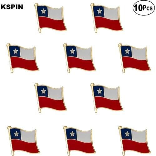 Chile Flag Lapel Pin Flag badge Brooch Pins Badges 10Pcs a Lot