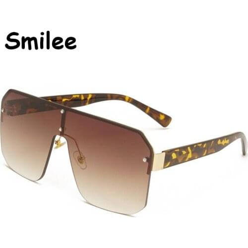 Vintage Gradient Shield Sunglasses Women Men Summer Safety Blocking Sun Rays Oversized Shades Rimless Square Glasses 2021 Brand