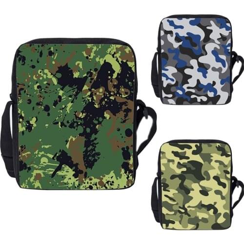 3D Printed Men Camouflage Army Green Shoulder Bag Zipper Bag Fashion Crossbody Bag Gift Women Waist Packs Girls Boys Handbags