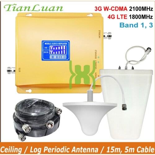 TianLuan 3G 4G Signal Booster 1800 2100 MHz Mobile Phone Repeater DCS WCDMA Amplifier LTE Cellular Band 3/ 1