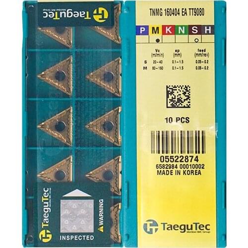 TNMG160404-EA TT9080 Original Taegutac Carbide Inserts Turning Inserts Lathe Tools 10Pcs/Lot
