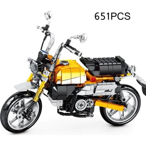 Japan honda monkey 125 motorcycle Technical building block model vehicle steam assembly motor brick toy collection for gift