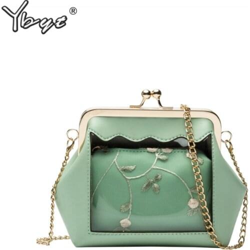 YBYT new fashion Transparent bag for women 2019 small composite bag hotsale chain shoulder shell bags purse female messenger bag
