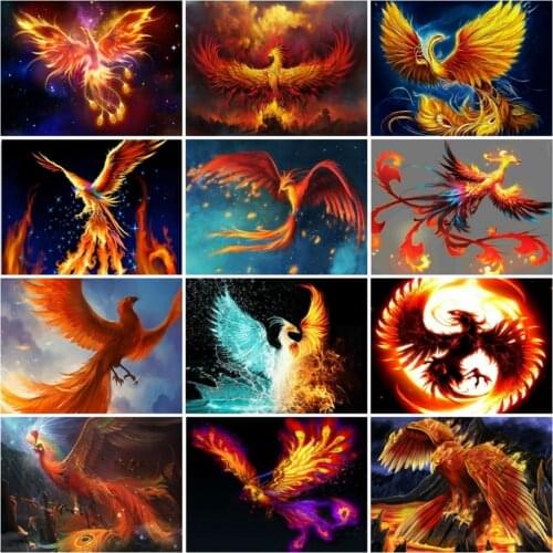 YI Bright Full Kits Diamond Painting Phoenix Picture Of Rhinestones Diamond Embroidery Animals Mosaic Handicraft Home Decor