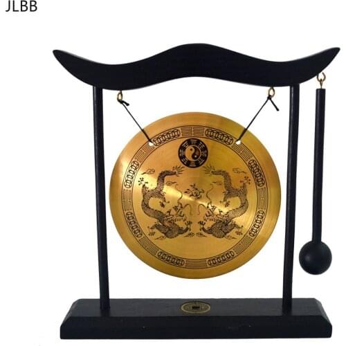 Zen Art Brass Feng Shui Desktop Gong Dragon Gong H1303