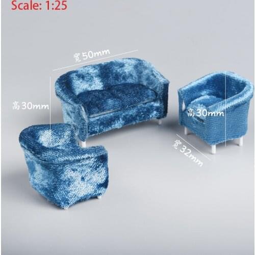 1/25 Dollhouse Accessories Miniature Furniture Couch Loveseat Sofa Chair Set Toy