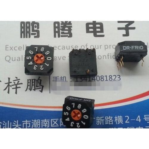 1PCS Original Japanese NKK DR-FR10P 0-9/10 bit rotary coding dial code switch 8421C 4:1 pin position