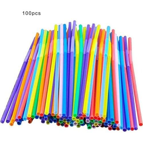100 pcs/bag Disposable plastic straw Color art straws Curved DIY shape straw PP Elbow Strong and sturdy