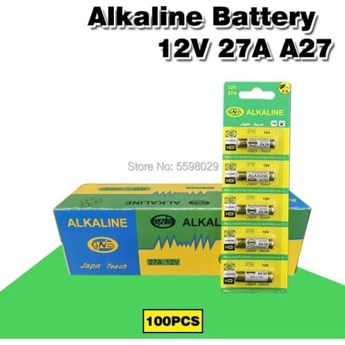 100pcs 27A A27 12V Alarm-Remote Alkaline Battery Cells 27AE 27MN Primary Dry Batteries for Car Remote Watch Toys