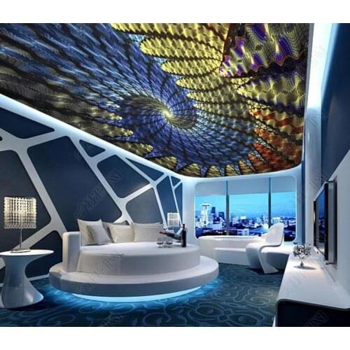 1832 3D Whirling Storm Printing stretch ceiling film for workshop ceiling decoration