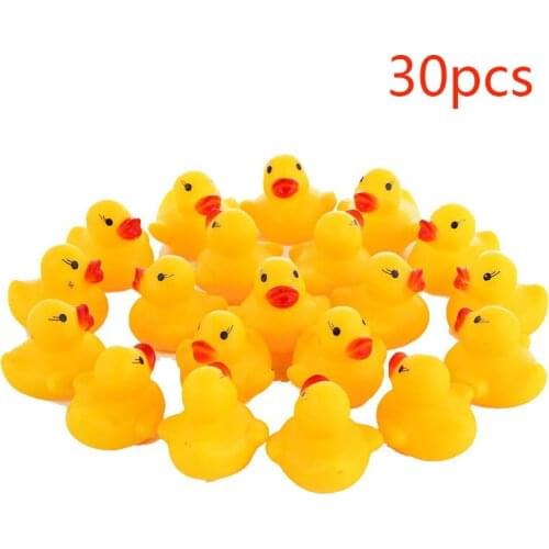 30PCS Mini Squeaky Rubber Ducks Baby Bath Toys Shower Water Fun Game Playing Children Newborn Toys Christmas Gifts
