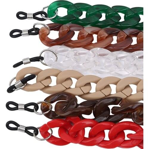 5 Colors Fashion Women Eyeglass Chains Wide Acrylic Chains Anti-Slip Eyewear Cord Holder Neck Strap Reading Glasses Rope
