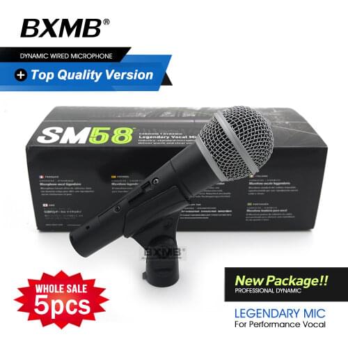 5pcs New Package Professional SM58S Wired Microphone SM58SK Karaoke Mic with Real Transformer Switch For Performance Live Vocals