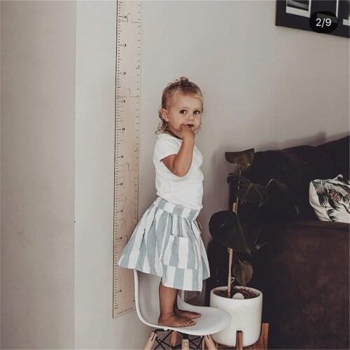 60-210CM Nordic Style Wood Height Growth Chart Height Ruler Kids Childrens Room Hanging Ruler Wall Decorations Baby Photo Props