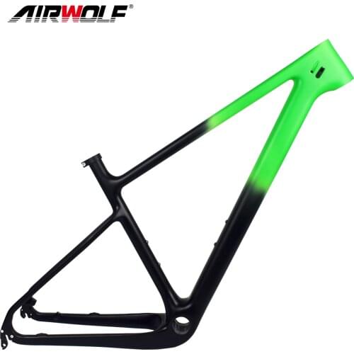 AIRWOLF Carbon Frame 29er Mtb Hardtail Boost Thru Axle 148mm QR 142/135mm Internal Cable Racing Mountain Bike Frames S M L XL