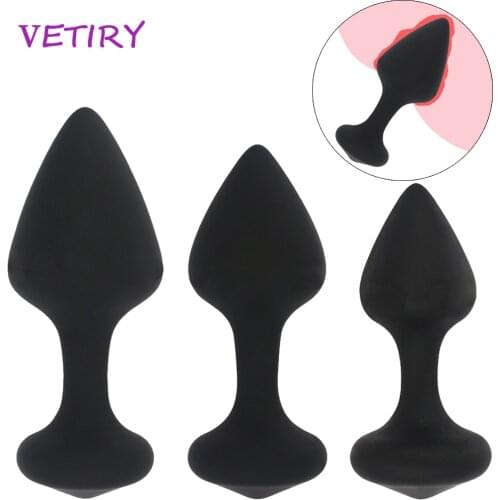 VETIRY Anal Plug 3 Sizes Silicone Sex Anal Toys Butt Plug Prostate Massager Adult Masturbation Sex Products for Women Men
