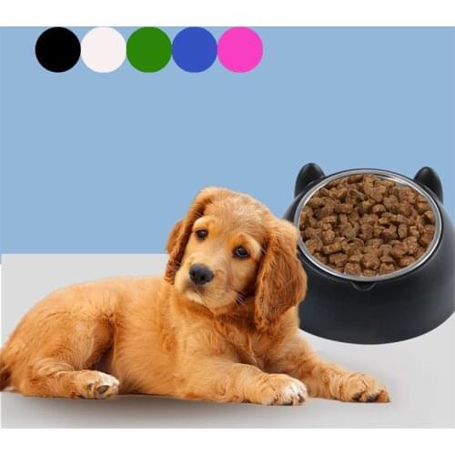 Pet Dog Cat Bowl Automatic Feeder 15 Degrees Tilted Stainless Steel Cat Bowl Pet Food Water Bowls for Cats Dogs Feeders Supplies