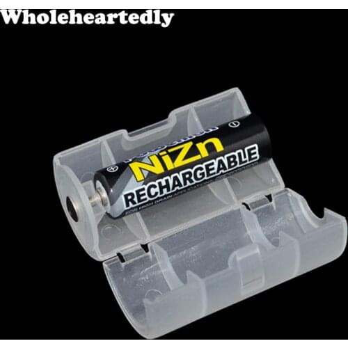 White Plastic AA to D Size Battery Conversion Adapter Switcher Converter Case Box 1 aa to 1 d use Dropshipping