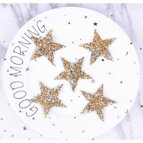Bling star 10pcs Topaz hotfix rhinestones heat transfer design iron on DIY motifs patches applique for kids garment bag shoe