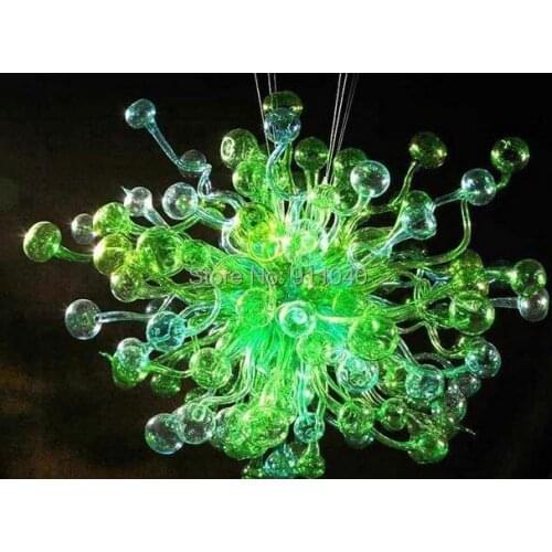 Aquarium Decoration Jellyfish Chandelier Lighting in Green color Creative Blown Glass Lamps