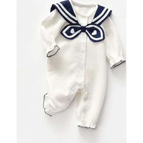 Childrens Wear The Spring Jumpsuits Long-Sleeved Cotton Navy Wind Baby Clothing Baby Romper Suit Bodysuits & One-Pieces Rompers