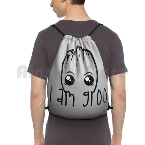 Baby Tree Backpack Drawstring Bags Gym Bag Waterproof Young Cute Cool Baby Tree Im Comics Galaxy Guardians Rocket Racoon