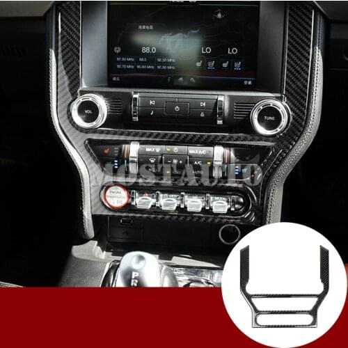 For Ford Mustang Carbon Fiber Centre Console Navigation CD Trim Cover 2015-2019 1pcs Car Accessories Interior Car Decor Car Trim
