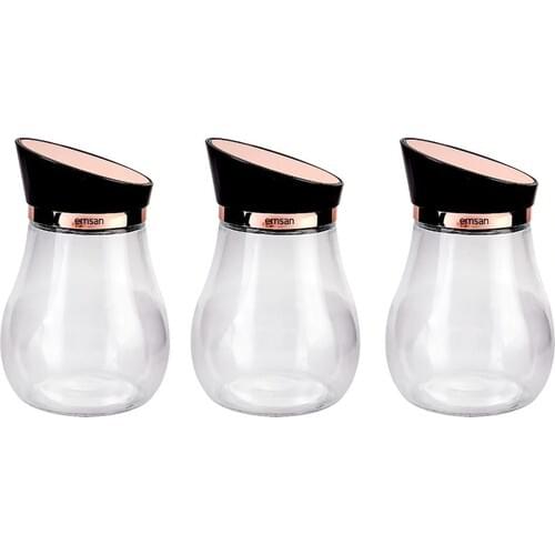 Emsan Alpha Rose Gold 3'lü Medium Size Jar Set