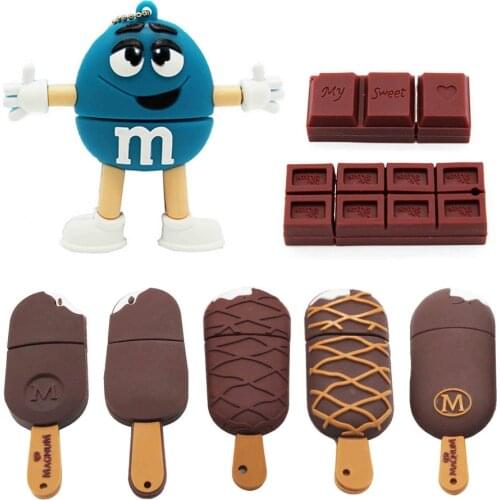 TEXT ME 64GB cute Cartoon M bean USB Flash Drive 4GB 8GB 16GB 32GB Pendrive USB 2.0 Usb stick