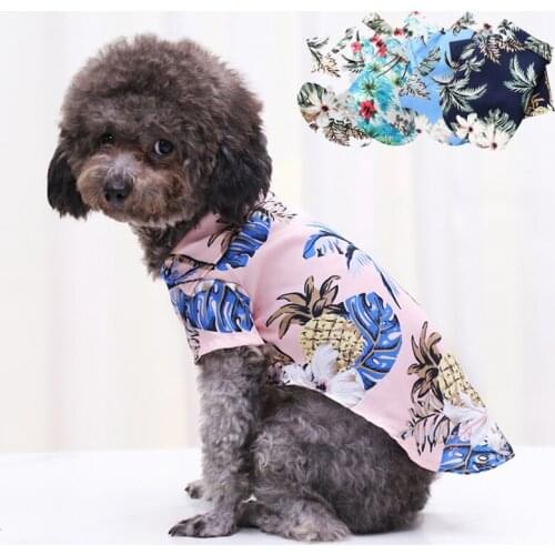 Hawaiian Style Small Dog Clothes Summer Medium Large Dog Shirts Chihuahua Puppy Breathable Tshirt Ropa Perro Cats Pet Clothes