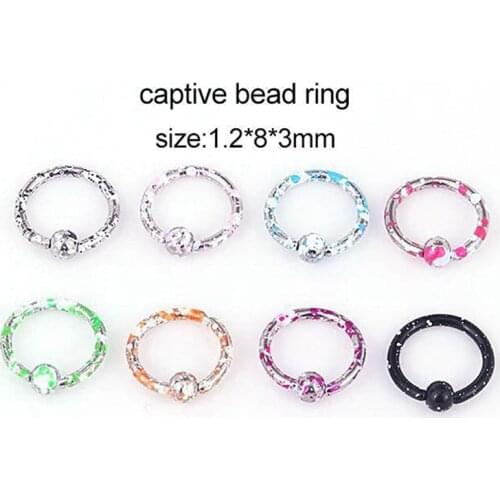 8Pcs/lot Stainless Steel Hinged Segment Nose Ring Nipple Ear Cartilage Tragus Helix Lip Piercing Unisex Fashion Jewelry