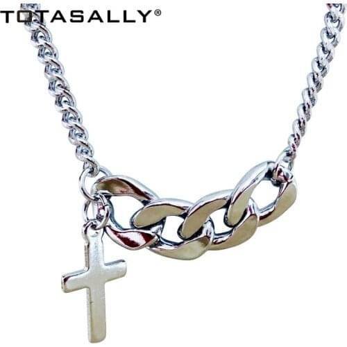 TOTASALLY 2021 Fashion Chain Necklace Simplicity Cross Pendant Curban Chain False Collar Necklace Pop Lady womens Neck Jewelry
