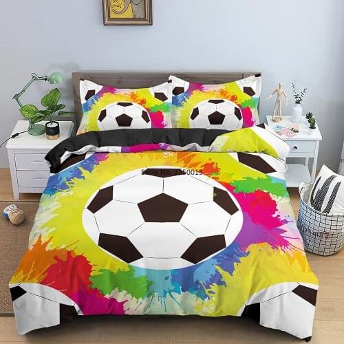2-3 Pcs Football Pattern Bedding Sets Luxury Duvet Cover Pillowcase Bedclothes Twin/Queen/King Size Bed Room for Kids Bedding