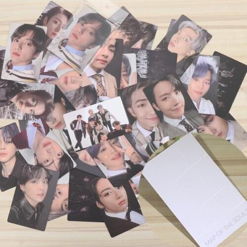 KPOP Bangtan Boys MAP OF THE SOUL 7 New Album Lomo Collection Card Photocard Paper Cards Reflective Effect on The Back Jungkook