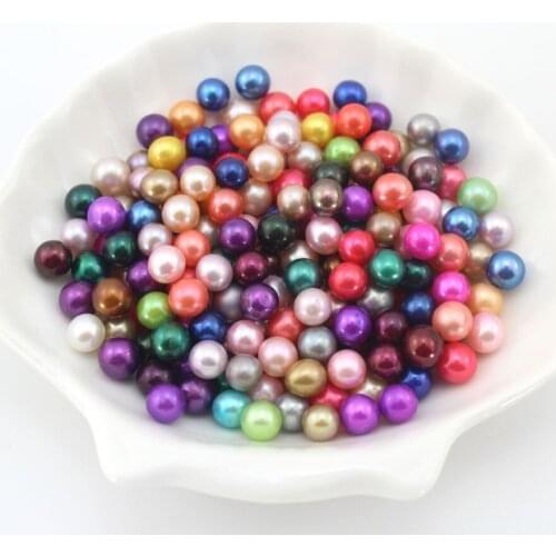 Hot! 20Pcs/Lot Loose Pearl 34Colors Round Pearl Beads Natural Pearls Loose Beads For DIY Jewelry Making Necklace Wholesale EE642