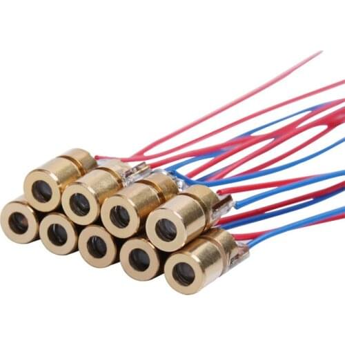 10pcs 5V Copper Semiconductor Laser Diode Laser Tube Laser Dot 6 mm Diameter