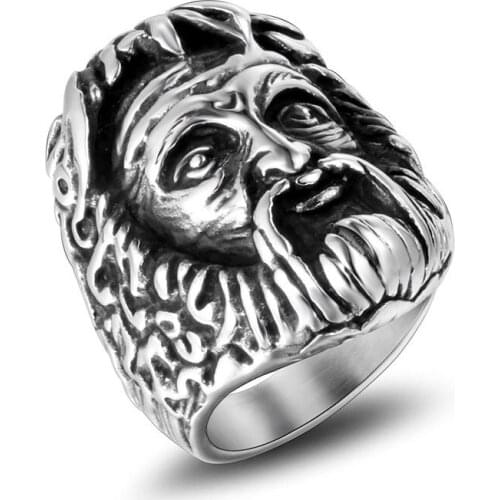 Brother Special Punk Wind Rock Style Indian Chief Skeleton Head Male Ring 316L Stainless Steel Ring Nordic hunter Skull Ring