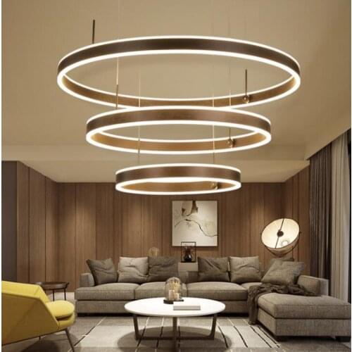 Nordic lighting materials modern minimalist living room multi-layer creative chandelier led round