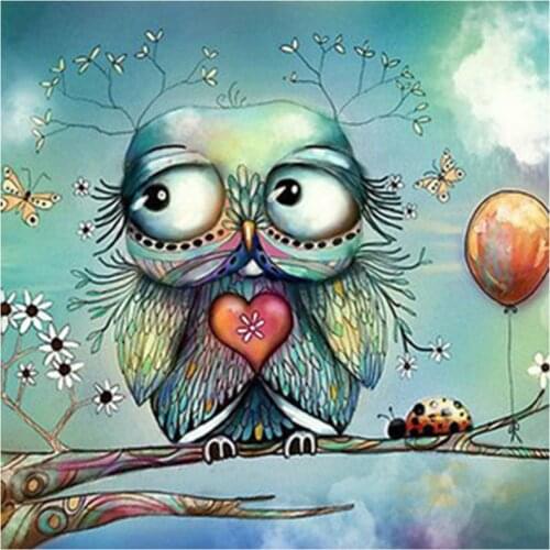 New Arrivals 5D DIY Full Round/Square Diamond Painting Love Owl 3D Embroidery Cross Stitch Rhinestone Mosaic Home Decor Y1335