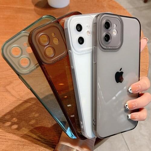 Simple Matte Bumper Transparent Phone Case For iphone 12 Pro Max 11 XR X XS 8 7 Plus SE Shockproof Soft TPU Silicone Clear Cover