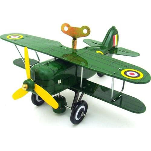 Retro Curtis Airplane Wind Up Creative Window Display Props Personality Gifts Creative Props Tin Toys 20cm