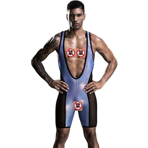 Sexy Mens Stretchy Wrestling Singlet Bodysuit Underwear Dentelle Erotic Clubwear Party Wear J7239