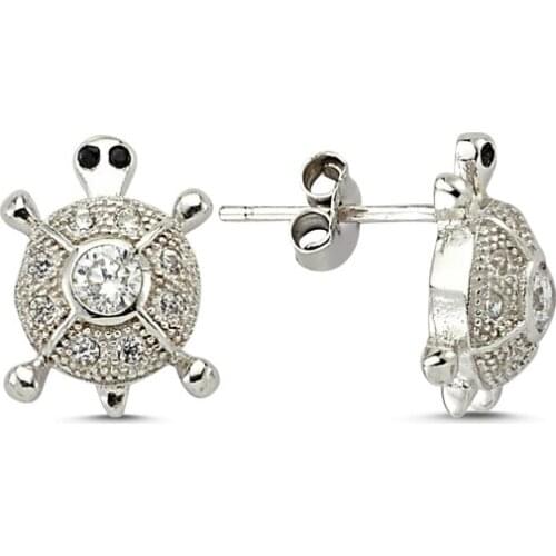 Silverlina Silver Zircon Stone Earrings