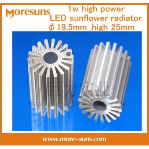 Free ship 20pcs/lot 1w high power LED sunflower radiator Cylindrical diameter 19.5mm ,high 25mm led circular heatsink