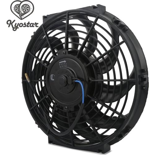 12v fan Universal Slim Pull Push Racing radiator Cooling fan 10 S-Blades Electric Engine Cooling Fan 80w 9" 10" 12" Inch