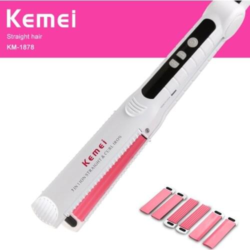 Kemei Corn Splint Hair Straightener Professional Flat Irons Curling Styling Tools Ionic 3 in 1 Straightening Irons Hair Curler