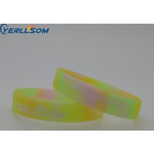 YERLLSOM 100pcs/Lot High Quality Customized Personal Segmented Silicone Bracelets With Logo For YS071602